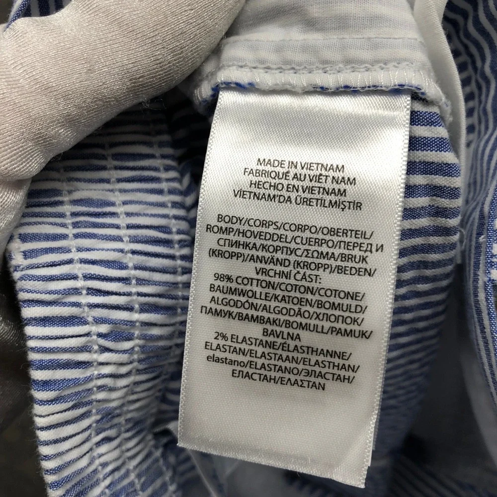 Ralph Lauren Baby Boys 18M Seersucker Dress Pants Blue White Striped Trouser